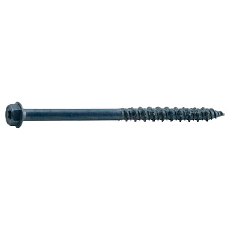 Torquemaster Masonry Screw, 1/4" Dia., Hex, 3 3/4 in L, Steel Blue Ruspert, 100 PK 52458
